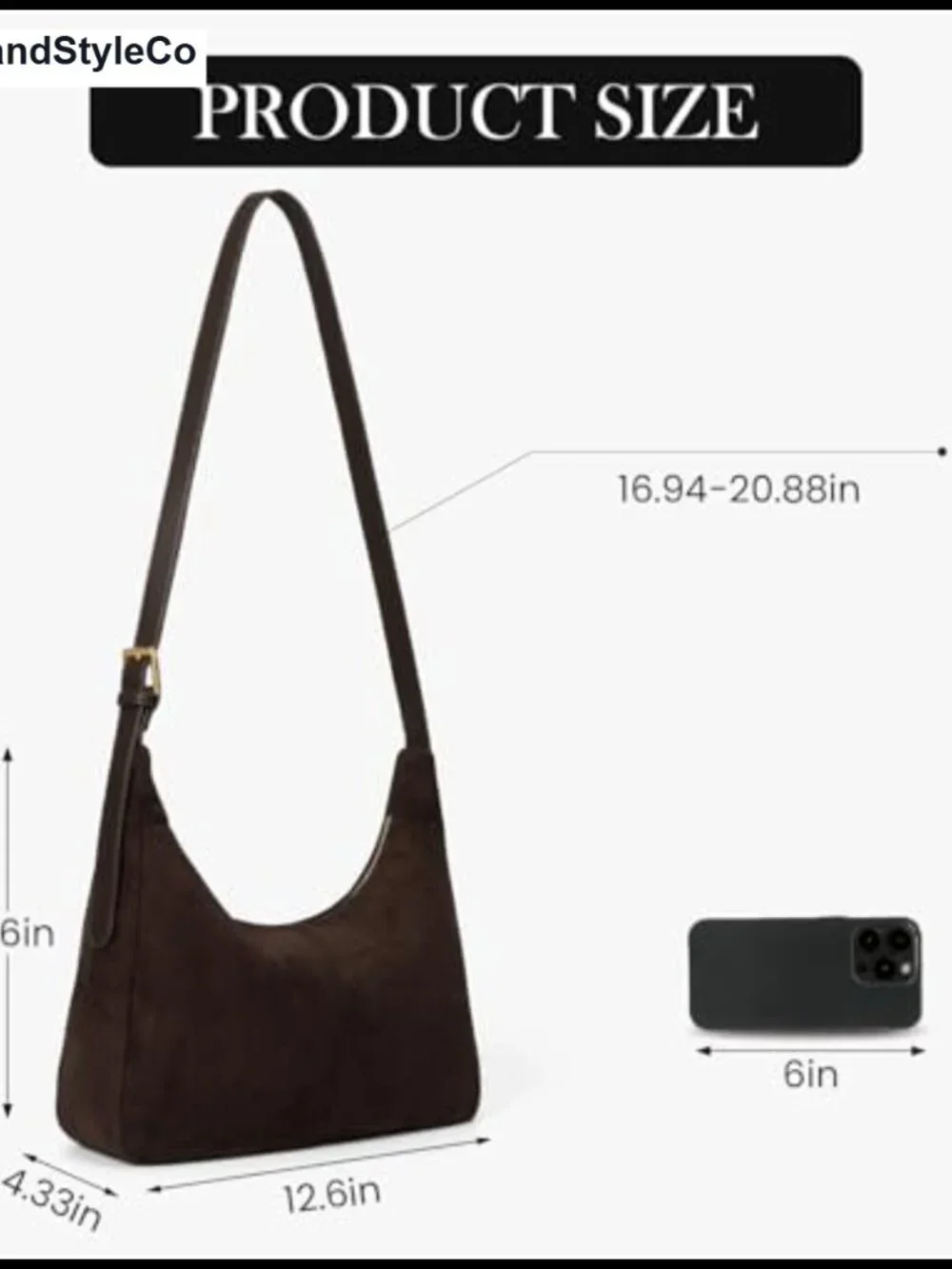 Vegan Leather Slouchy Hobo Bag Shoulder Purse with Zipper Soft Foldable